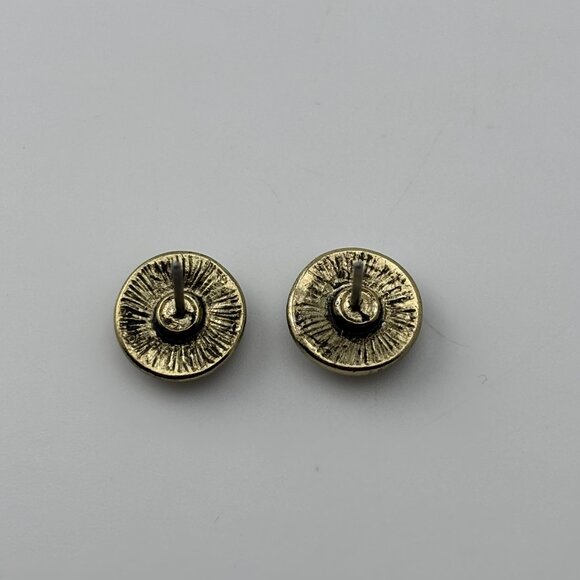 Aztec Gold Toned Stud Earrings - Picture 3 of 4